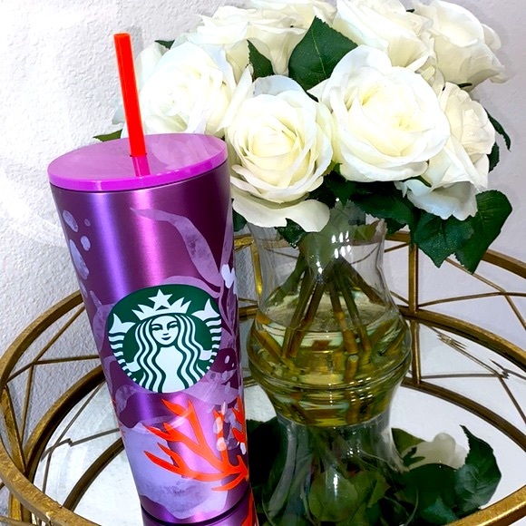 Starbucks Purple Coral Reef Stainless Steel Cup